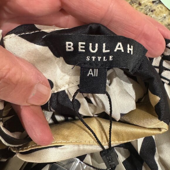 NWT Beulah Style Tiger Party Dress Women Pleated Maxi Dress Black/White Abstract - Picture 6 of 14